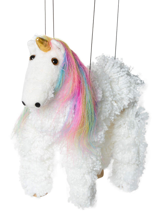 Artisan Owl wooden feet on the unicorn for sturdy posing and durability.