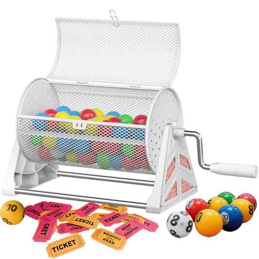 ArtiSpin raffle drum full view showing durable metal construction for events