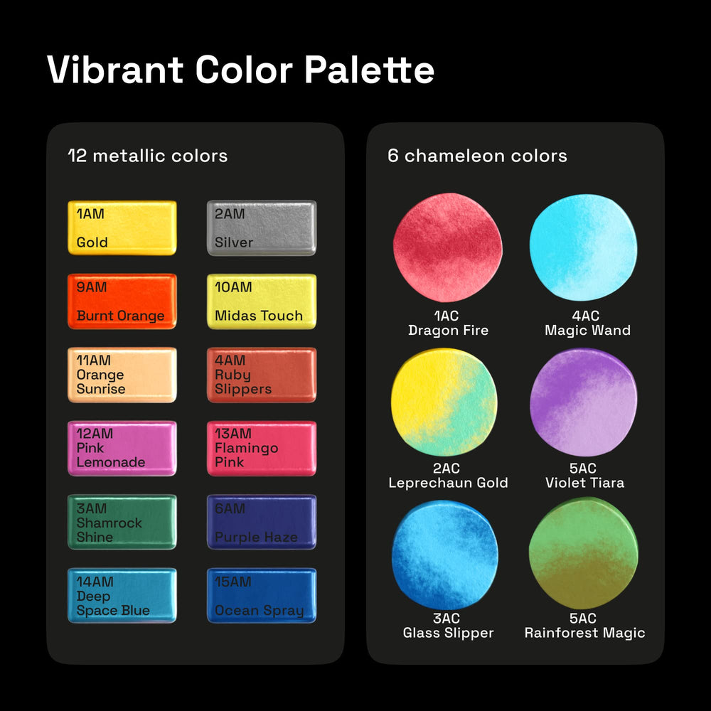 ARTISTRO chameleon colors 6-set reveal light-shifting hues for dynamic pages