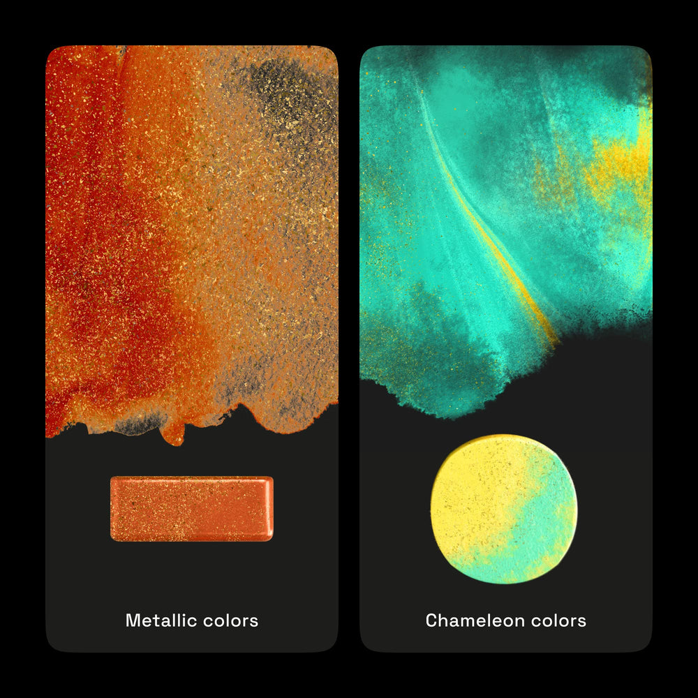 ARTISTRO glittery metallic paints close-up show bold shimmer effects