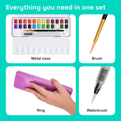 ARTISTRO travel watercolor kit compact for painting at home or on the move