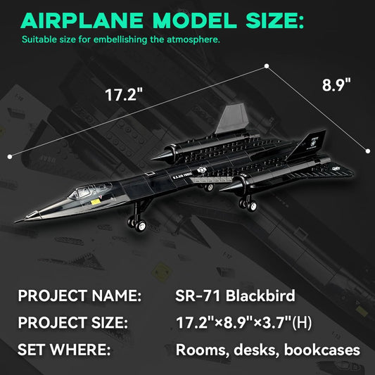 ArtorBricks SR-71 Blackbird hood transparency reveals cockpit visibility.