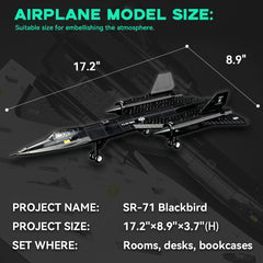 ArtorBricks SR-71 Blackbird hood transparency reveals cockpit visibility.