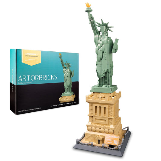 ArtorBricks Statue of Liberty torch detail highlighting the flame for display