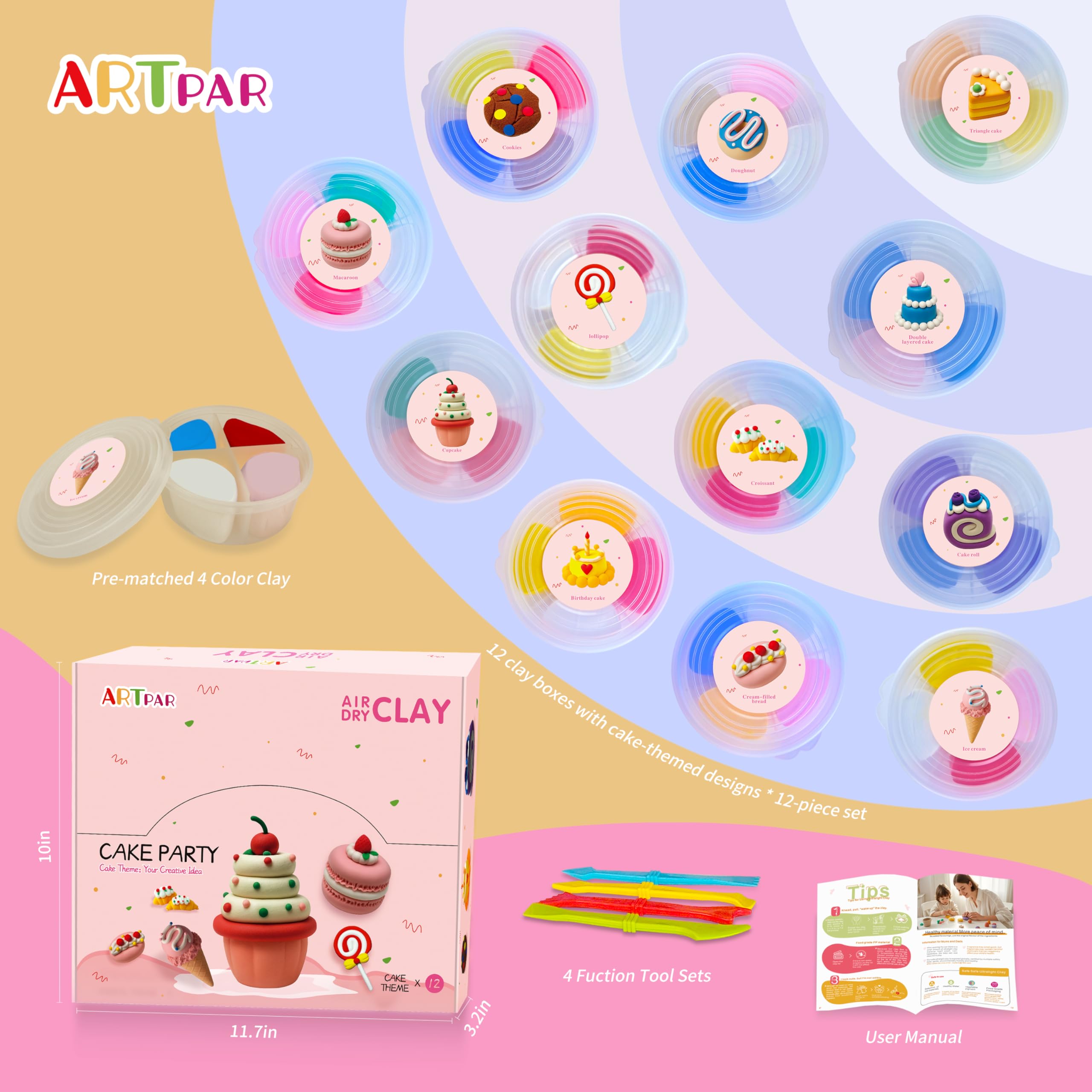 Bright ARTPAR colors close-up highlighting soft, non-sticky texture for creativity