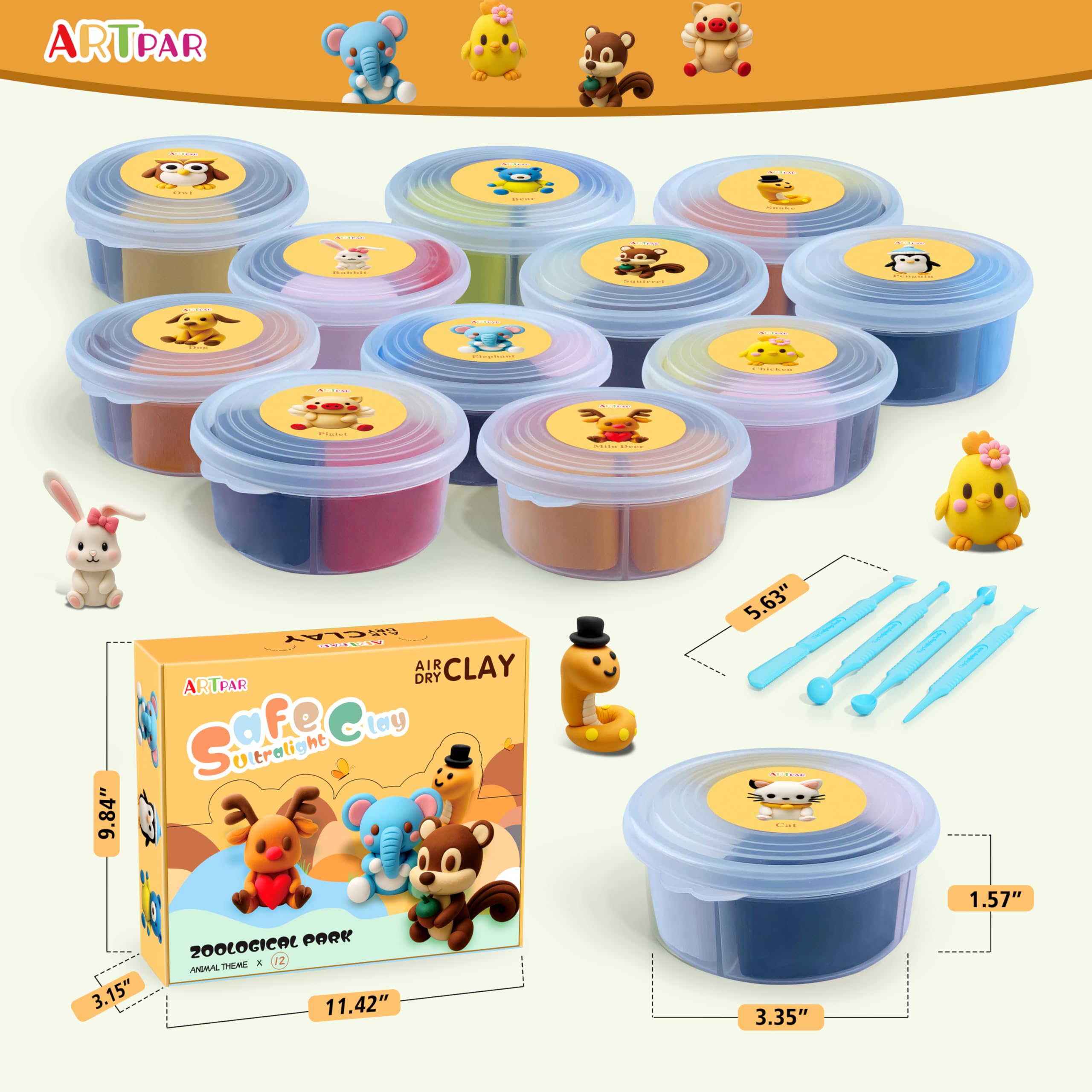 ARTPAR clay colors and tins show vibrant hues for kid-friendly crafting