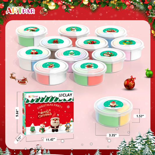 ARTPAR 12-color clay jars with labeled compartments for easy color mixing.