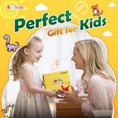 ARTPAR deluxe dinosaur gift set with storage box and illustrated guide.