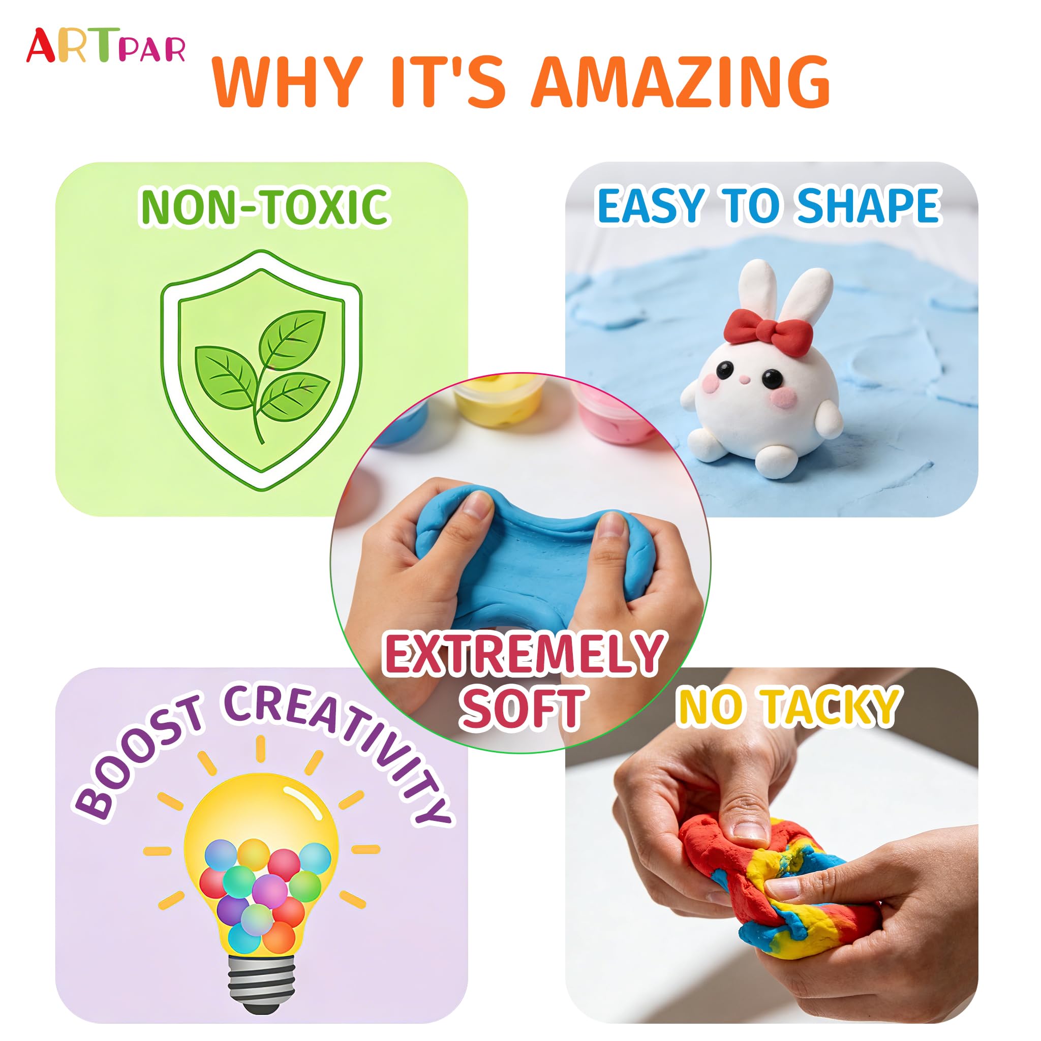 ARTPAR soft non-stick clay for smooth modeling sessions