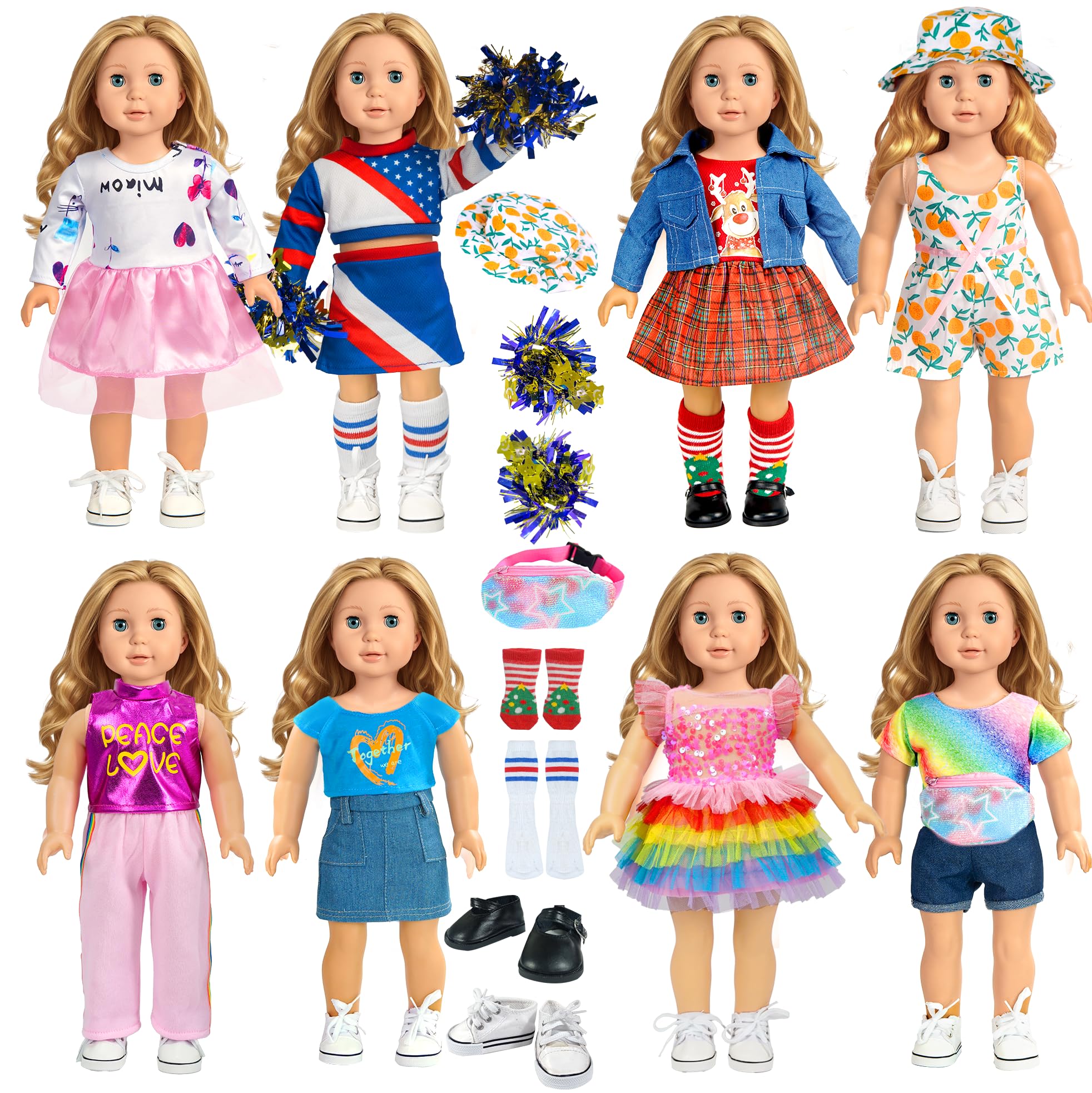 ARTST 18-inch doll cheerleader uniform for imaginative play and stylish storytelling