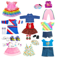 ARTST 18-inch doll peace love pink turtleneck for creative styling and dressing