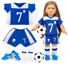 ARTST American 18-inch doll soccer shirt with breathable fabric for comfortable play