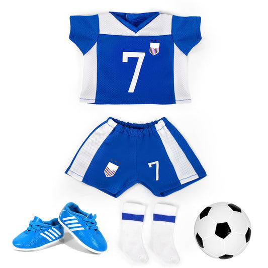 ARTST American 18-inch doll soccer shorts designed for easy dressing and flexible movement