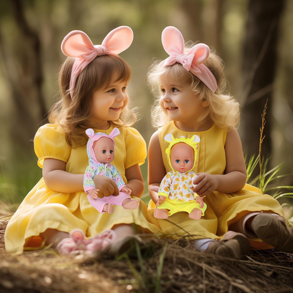 ARTST bunny doll outfit for 12-inch dolls, playful colors for storytelling.