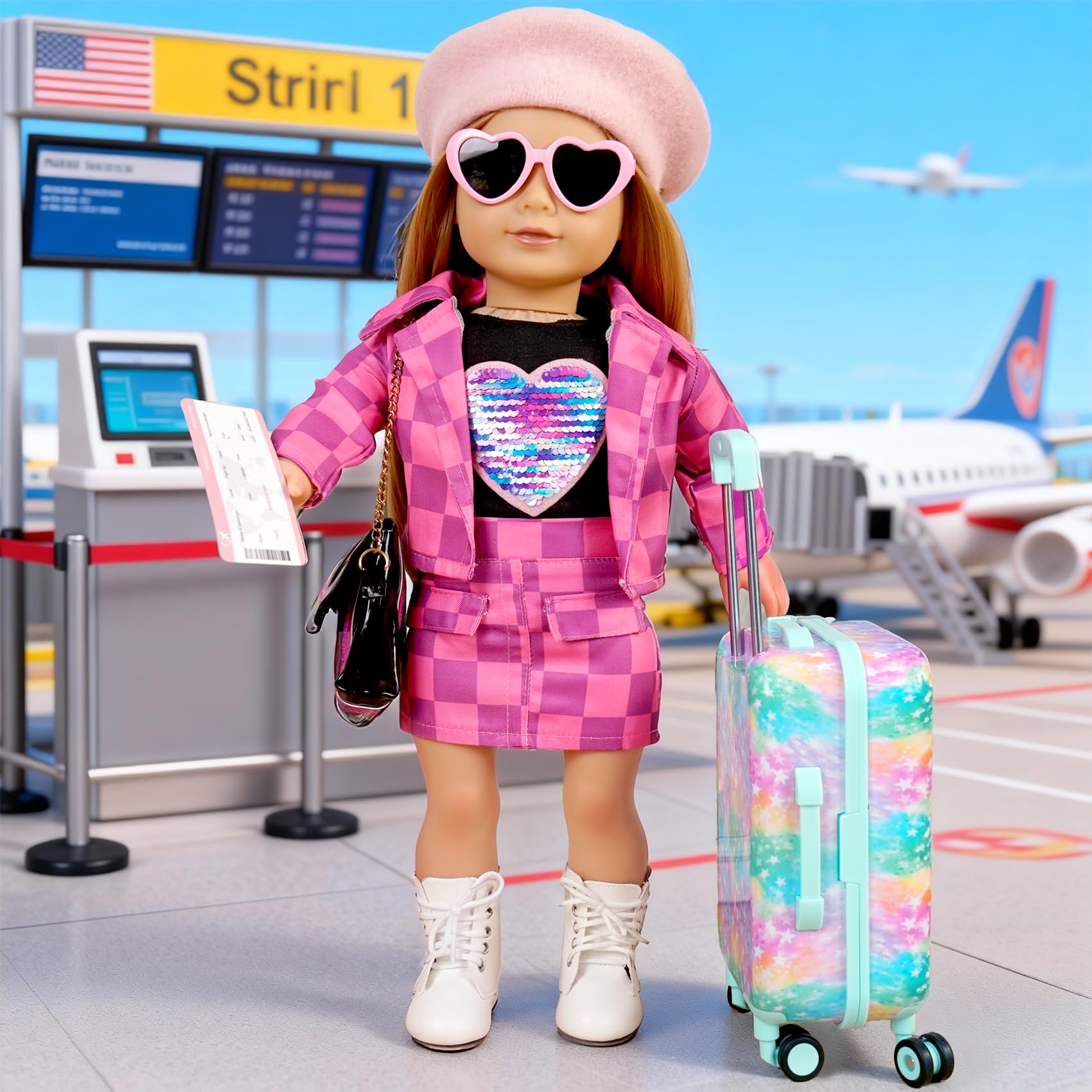 ARTST Compact handbag and sunglasses complete chic travel ensembles