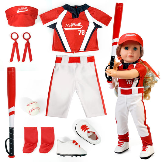 ARTST softball uniform doll cap: stylish accessory for pretend baseball games.