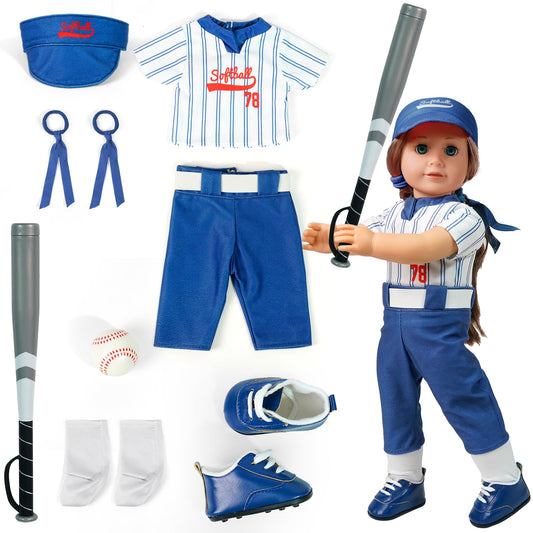 ARTST softball uniform doll outfit hat enhances game-day doll styling and photos