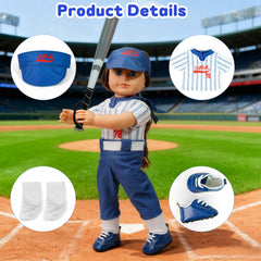 ARTST softball uniform doll outfit pants with Velcro enable quick, easy changes