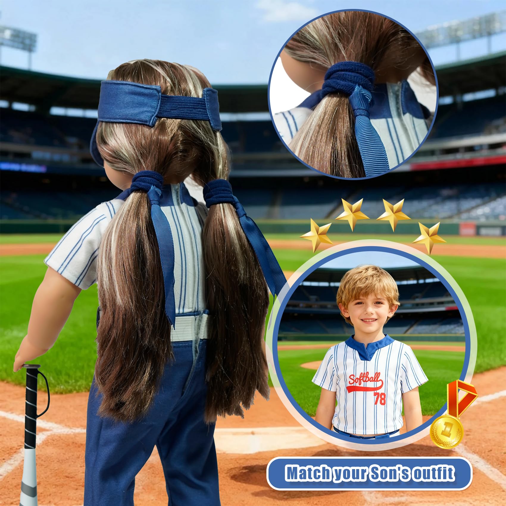 ARTST softball uniform doll outfit shoes complete the sporty look for role play