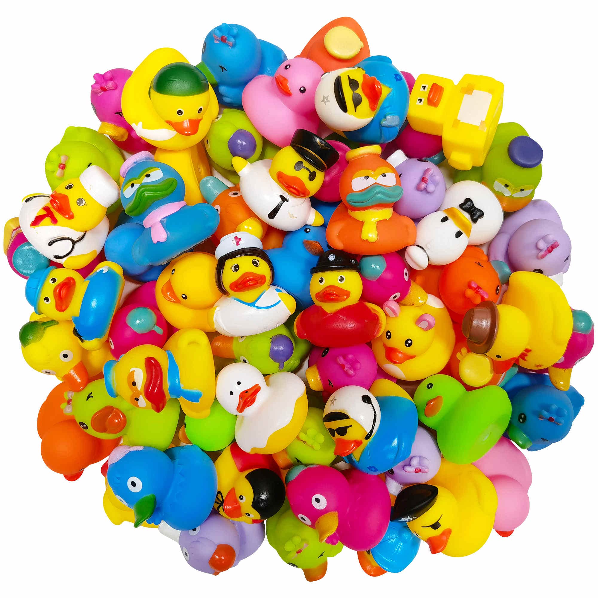 Arttyma rubber ducks bulk pack 30 in colorful variety, ideal for decorations and party favors.