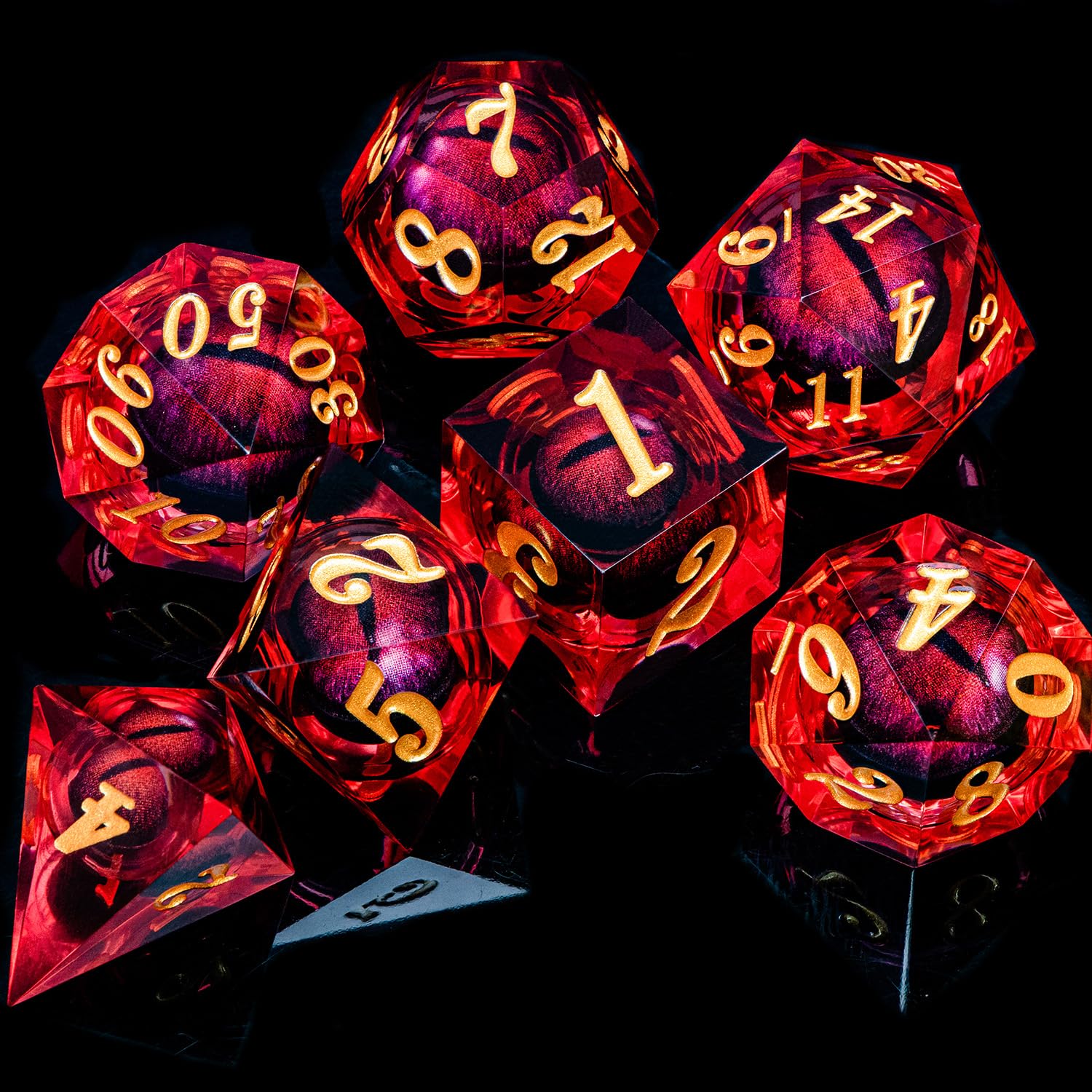 ARUOHHA seven-piece polyhedral D&D dice set for RPG sessions