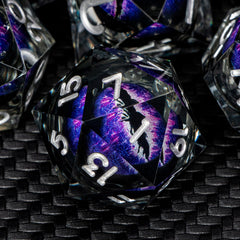 ARUOHHA Dragon Eye D&D resin dice with liquid core for immersive roll visuals