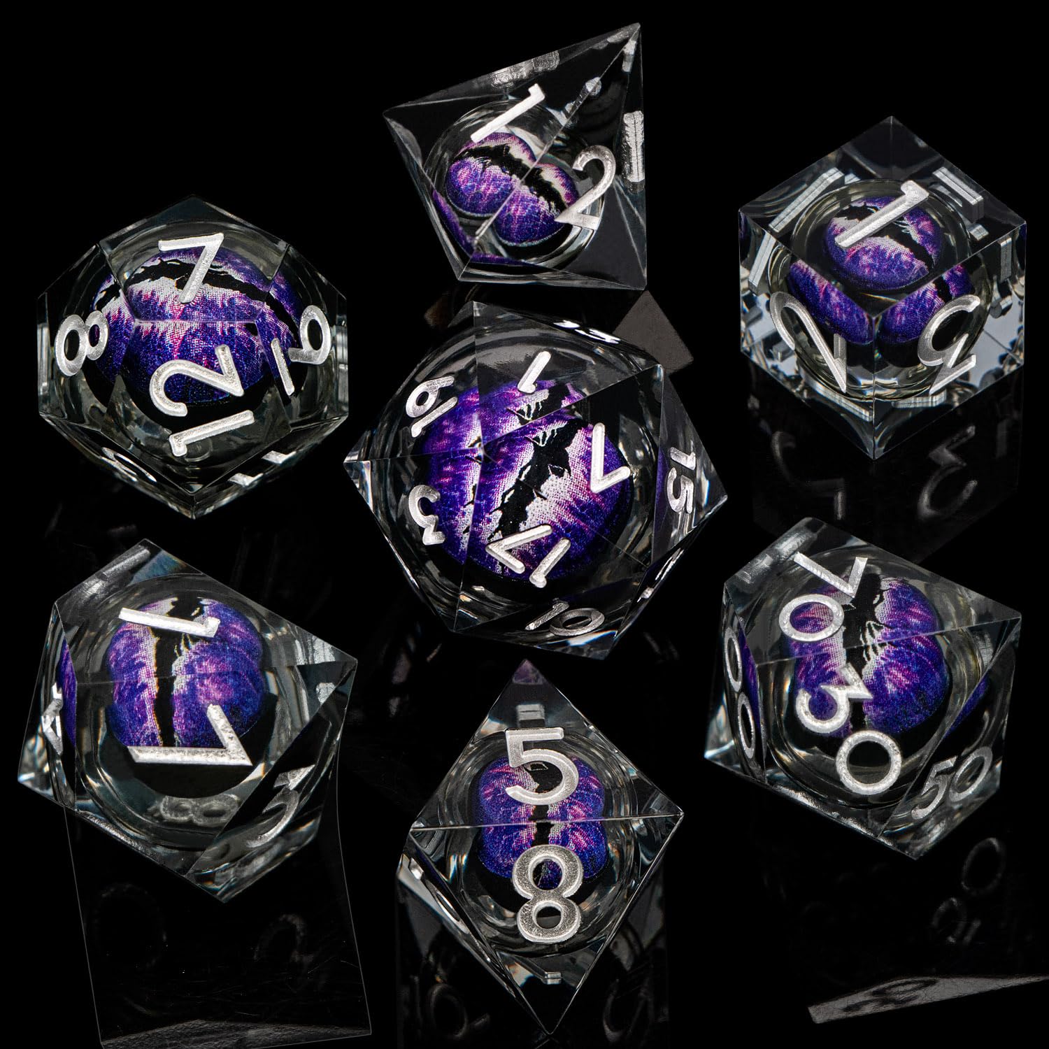 ARUOHHA sharp-edged resin dice with clear numbers for quick reads