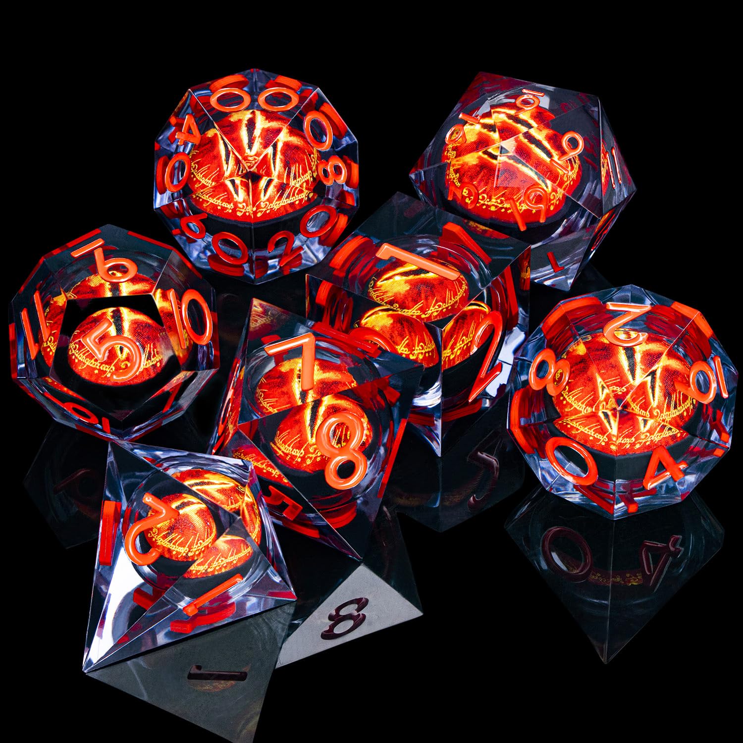 ARUOHHA dice on table showcases balanced casting and satisfying tactile feedback