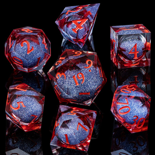 ARUOHHA Liquid Core D&D D12 blood dice with shimmering core effect