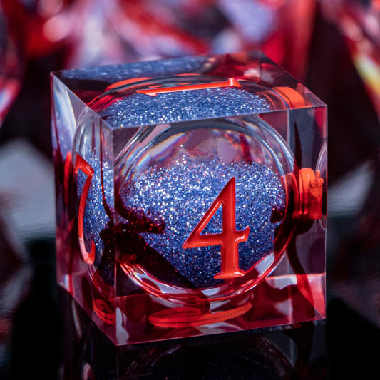 ARUOHHA Liquid Core D&D D20 blood dice with vivid core for dramatic rolls