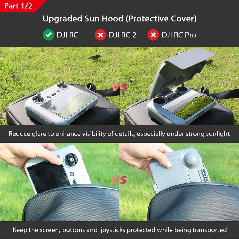 Arzroic 180-degree sun hood angle supports flexible framing outdoors