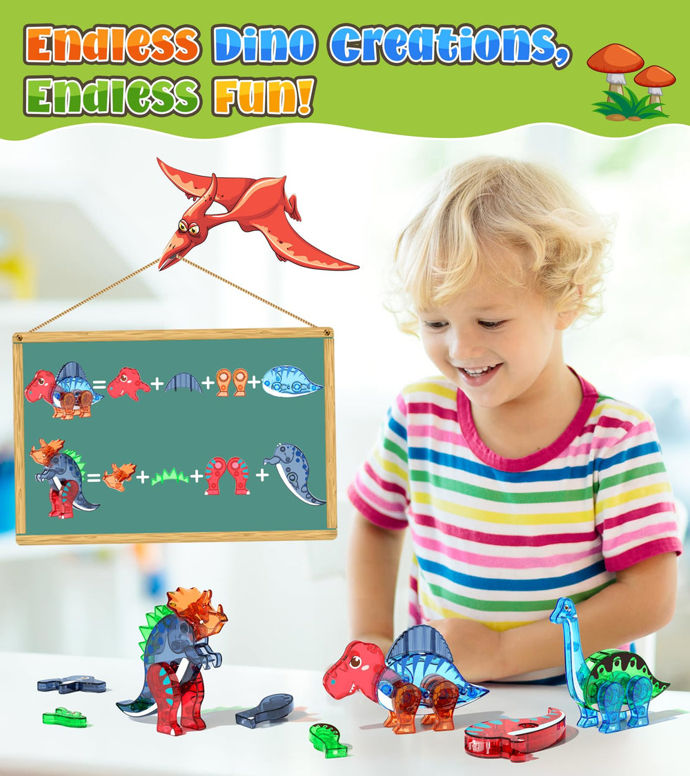 Asago large dinosaur figures with sturdy magnets for confident construction