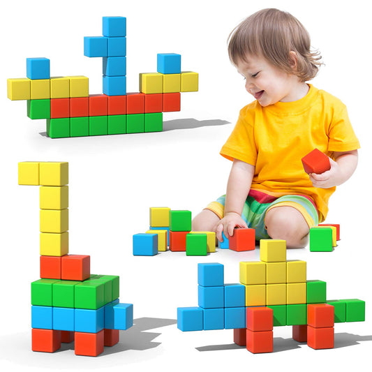 Asago magnetic blocks with large 1.34 inch cubes for creative construction and STEM exploration.