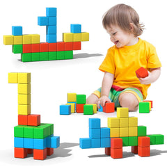 Asago magnetic blocks with large 1.34 inch cubes for creative construction and STEM exploration.