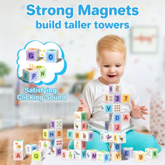 Asago ABC123 blocks form dynamic 3D shapes like planes and dinosaurs