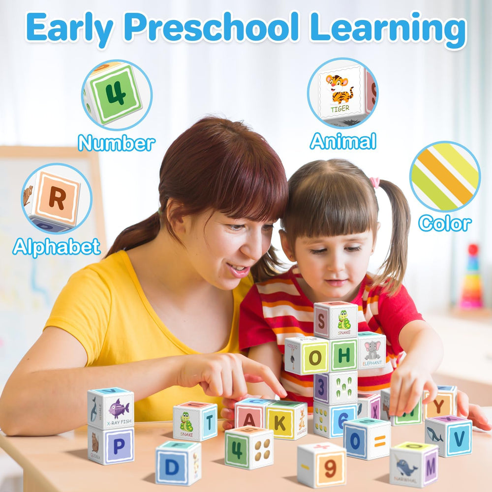 Asago ABC123 safety-first blocks are BPA-free and non-toxic for toddler exploration