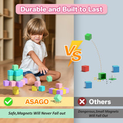 Asago blocks with anti-swallow design for worry-free toddler play.