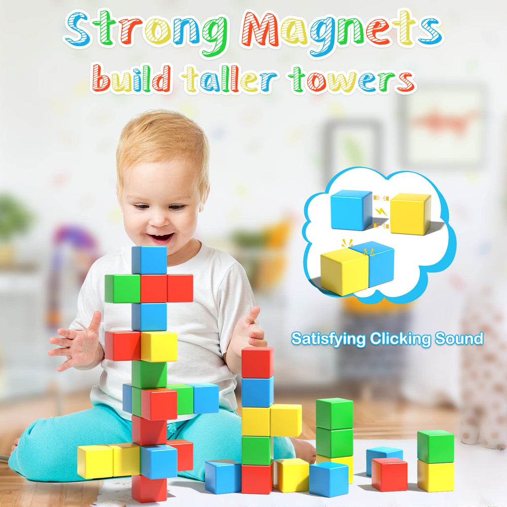 Asago blocks in bright colors promote color recognition and geometry awareness.