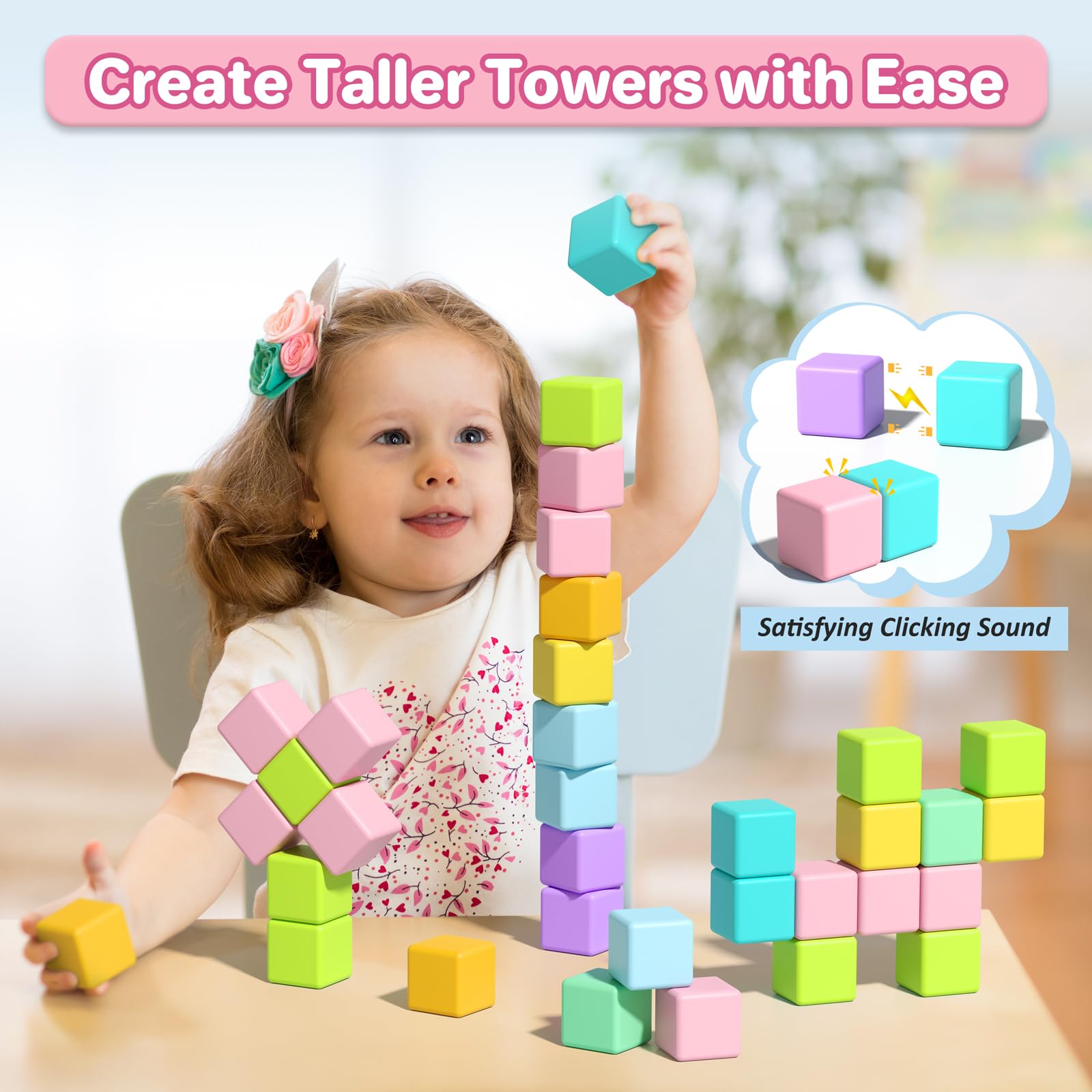 Asago magnetic blocks include an idea booklet to inspire creative builds.