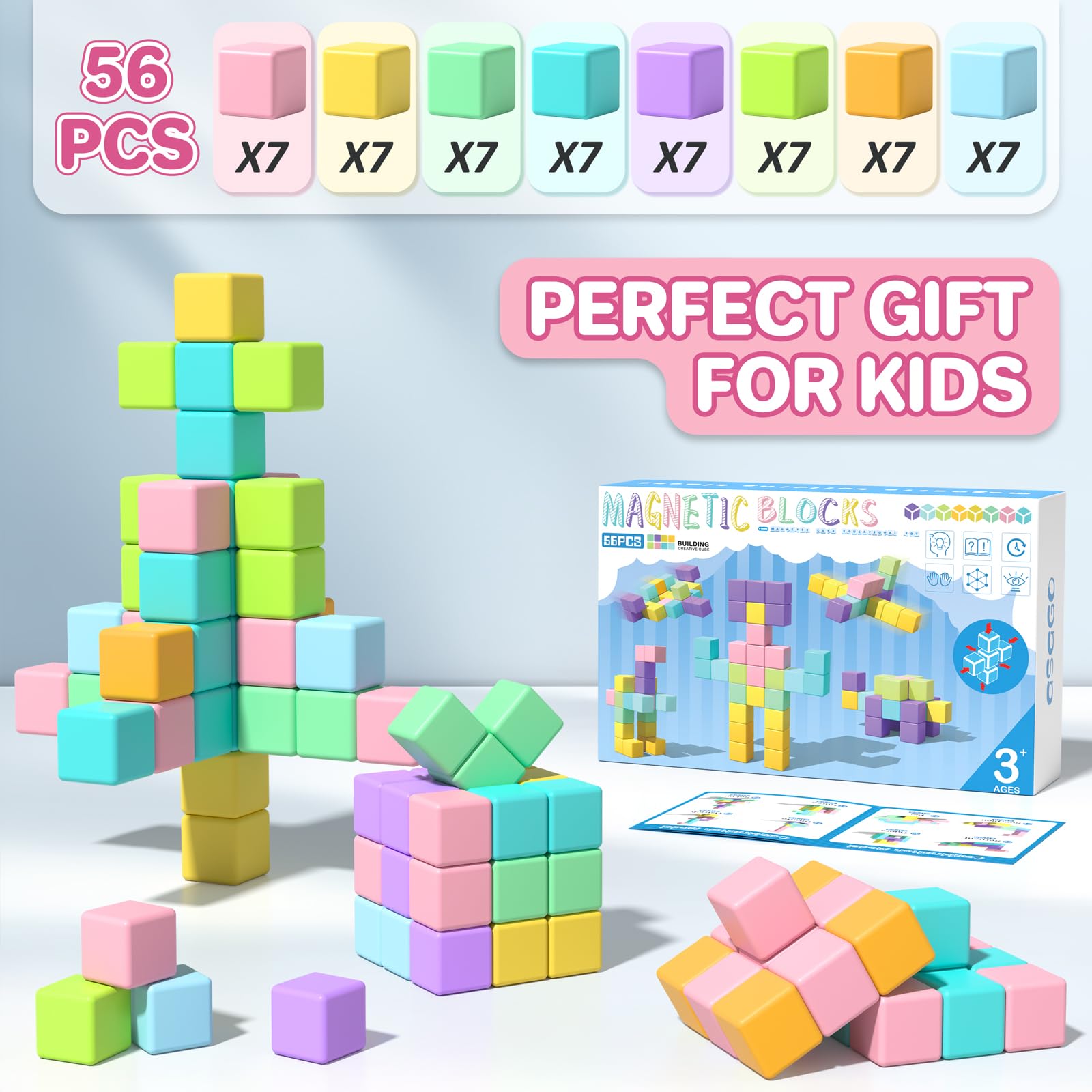 Asago magnetic blocks are large and easy to grasp for tiny hands.