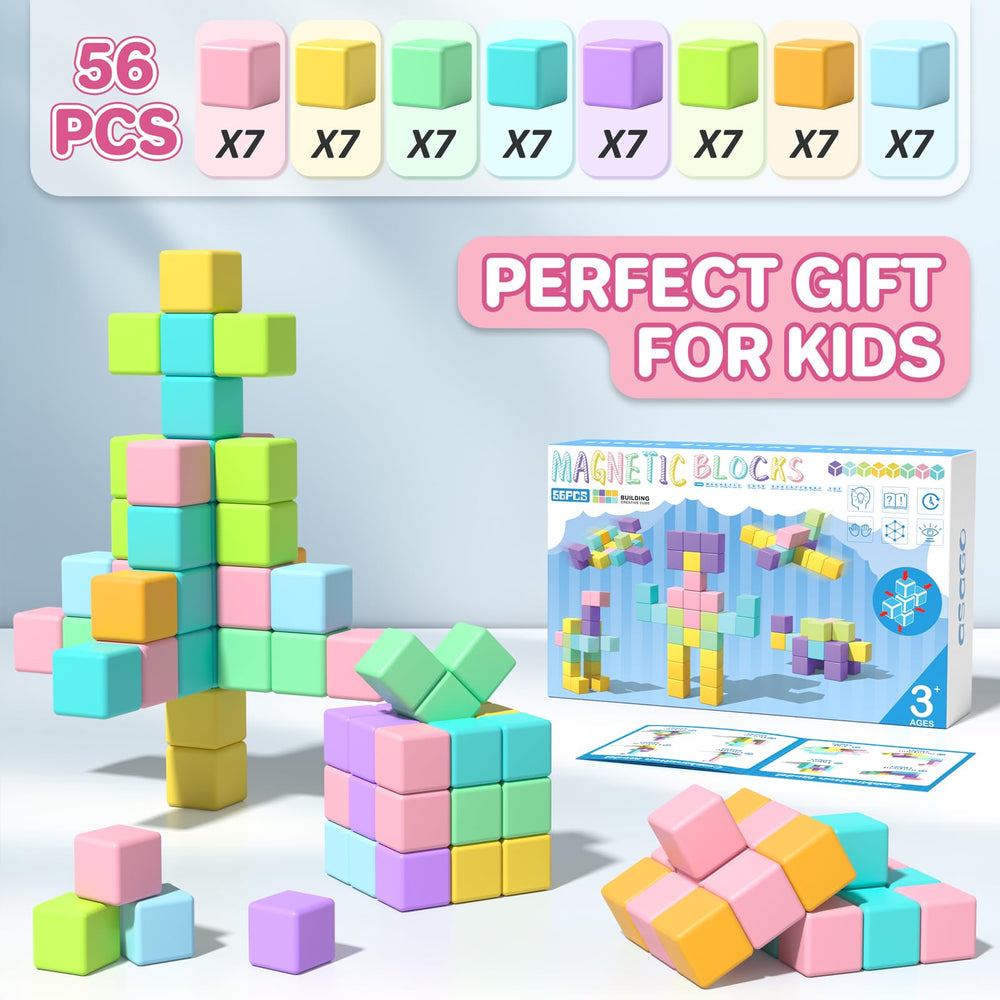 Asago magnetic blocks are large and easy to grasp for tiny hands.