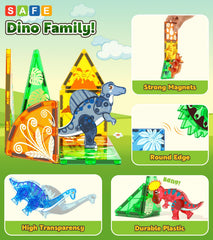 Asago animal sculptures built from magnetic tiles for imaginative play