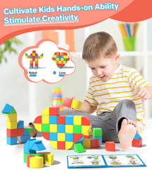 Asago triangles and cubes in five colors spark pattern building and geometry exploration.