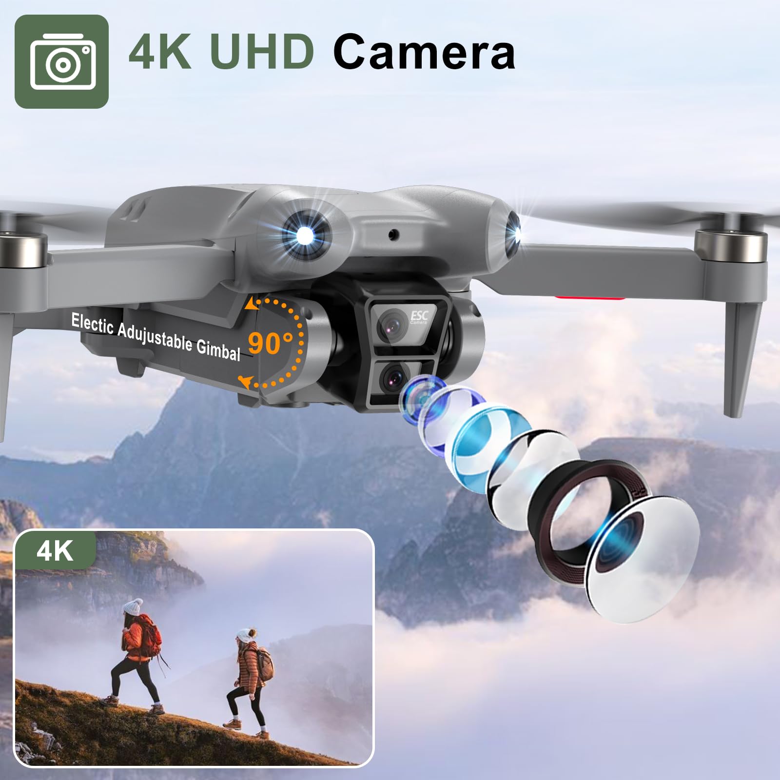 ASFSFQ Pro drone gesture-control image capture for easy selfies.
