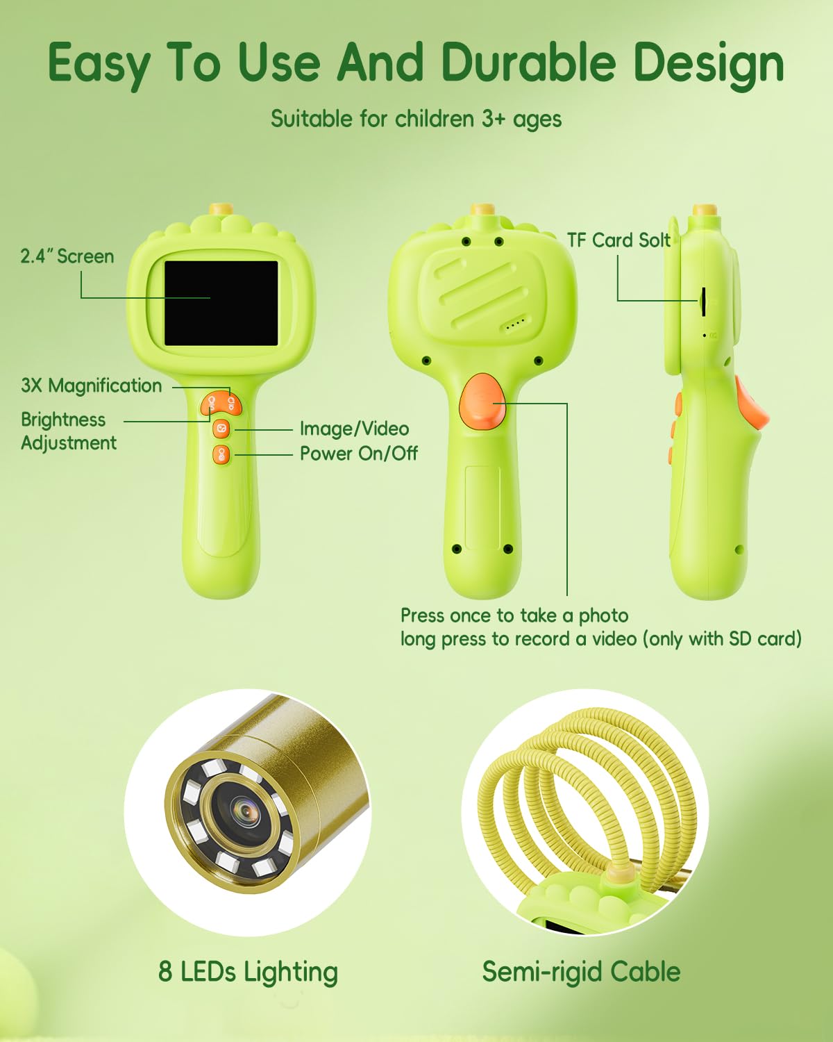 Ashfly borescope with IP67 waterproof lens for ponds and tanks