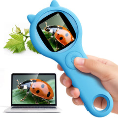 Ashfly kids blue magnifying glass front view for beginner exploration.