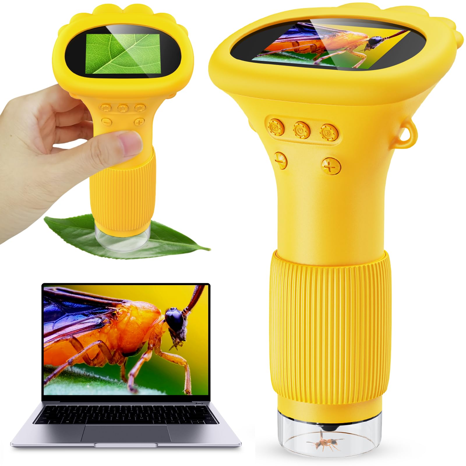 Ashfly Kids Microscope with 2-inch screen for vivid, beginner-friendly observation