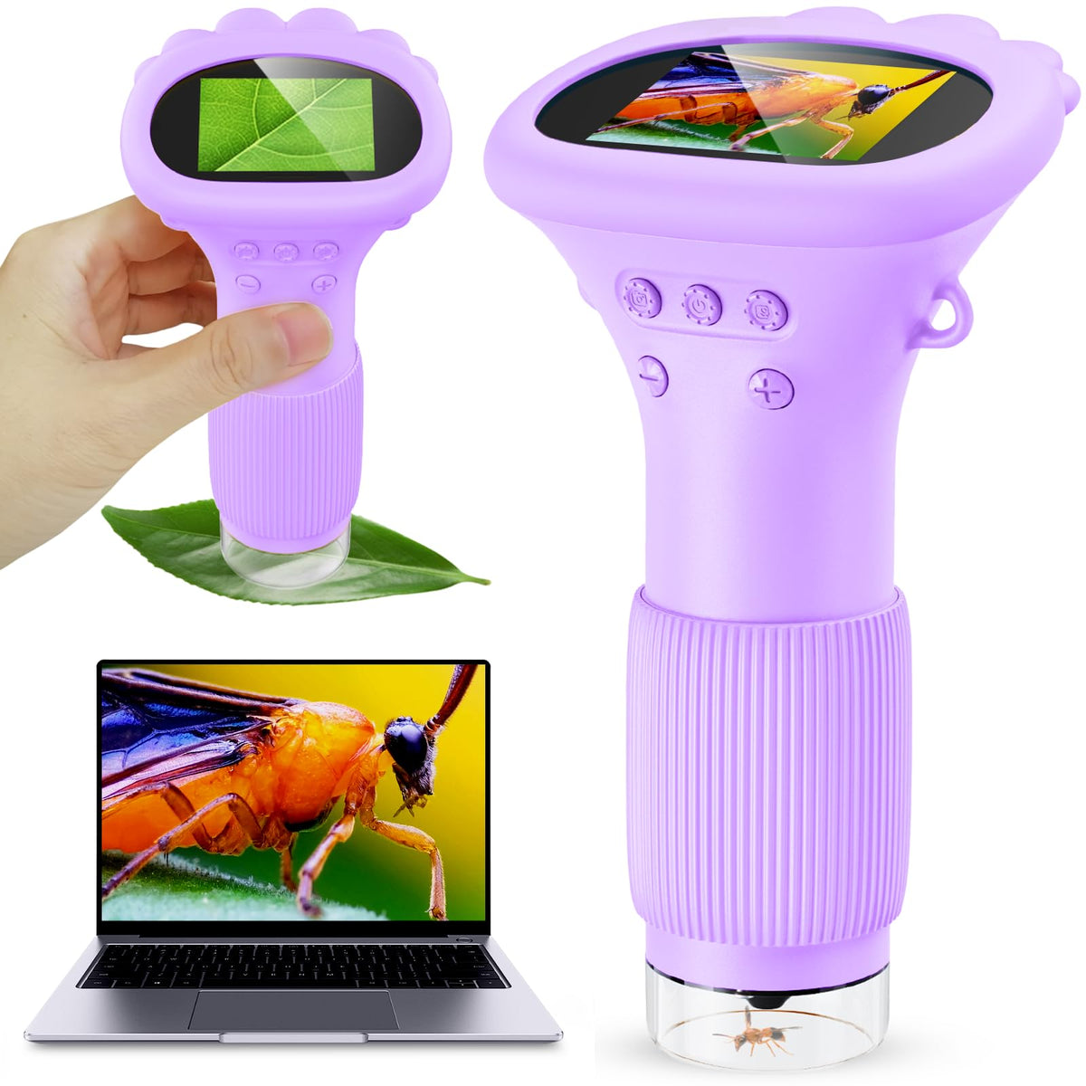 Ashfly kids microscope purple 200x zoom for curious learners