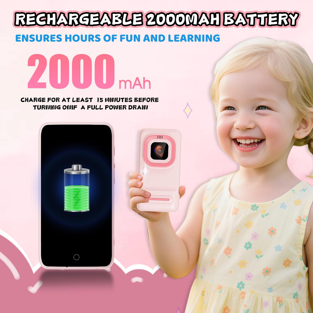 Ashfly Kids Smart Phone features a 2000mAh battery for long play sessions.
