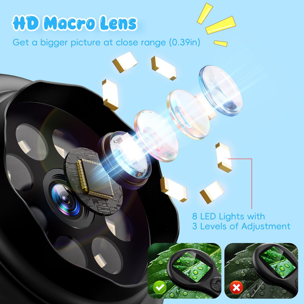 Ashfly 1080P imaging delivers crisp macro details on a bright display.